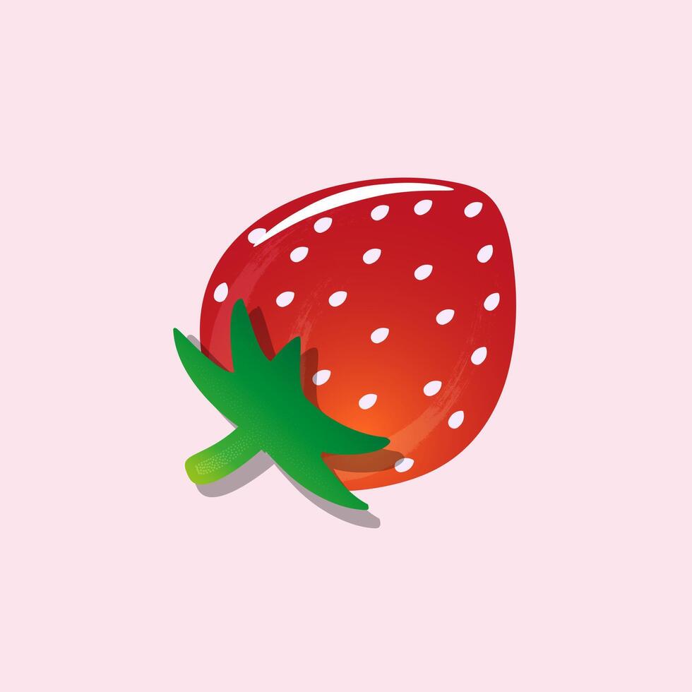 A cartoon strawberry with red appearance vector