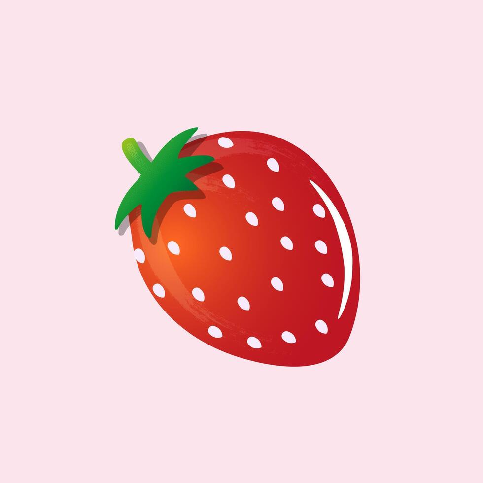 A cartoon strawberry vector