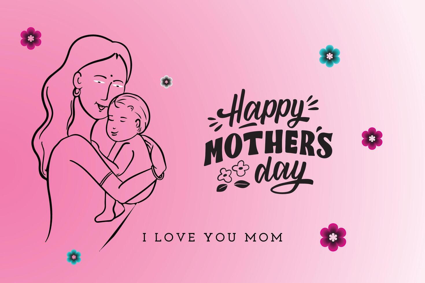 Happy Mother's Day card vector