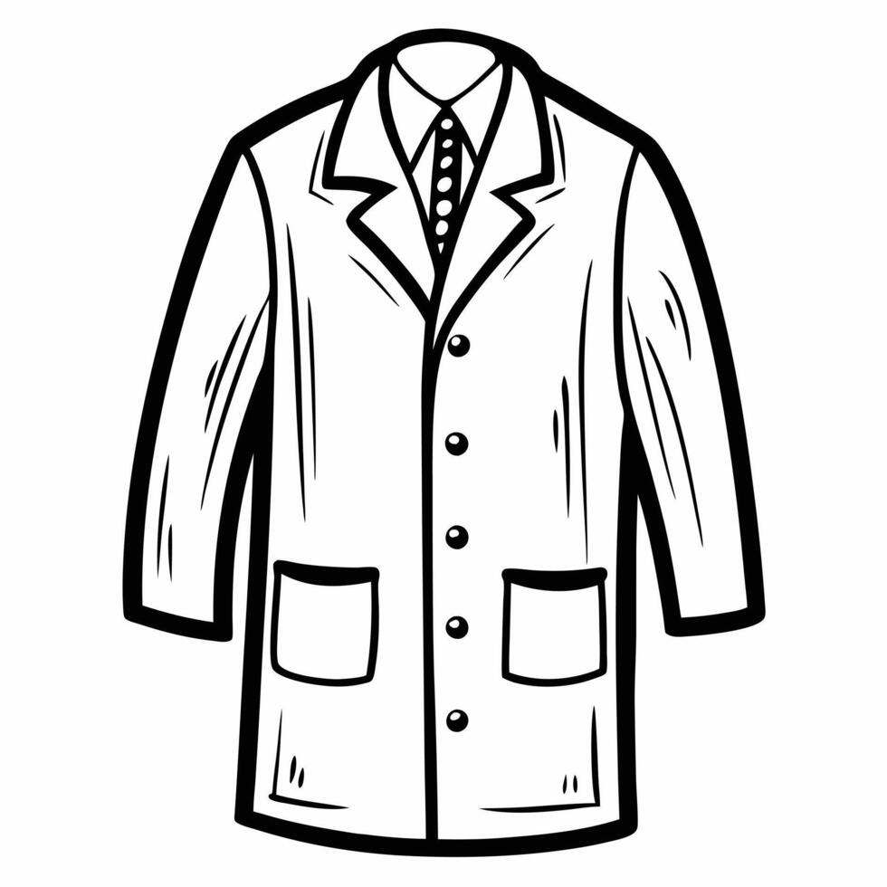 Hand Drawn Lab Coat Illustration Stylish Science and Laboratory Fashion vector