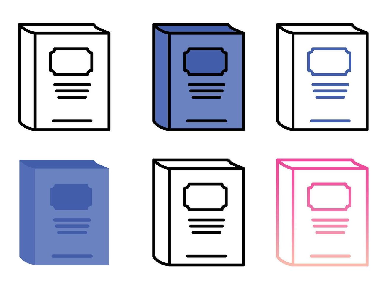 Collection of reading book icon set design vector