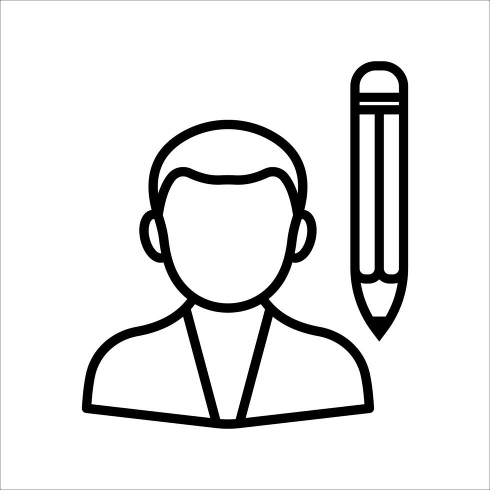 Edit account Icon Symbol isolated white background. illustration. color editable. vector