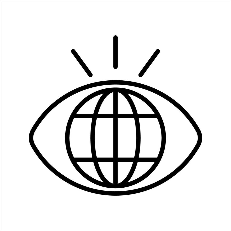 Global vision Icon Symbol isolated white background. illustration. color editable. vector