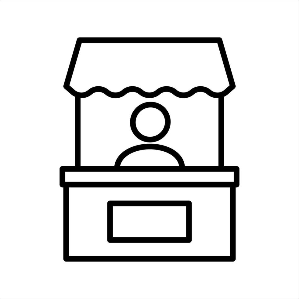 Booth shop Icon Symbol isolated white background. illustration. color editable. vector