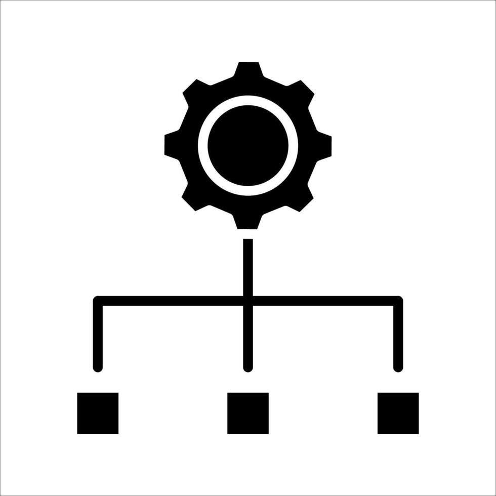 Gear allocation Icon. Symbol isolated white background. illustration. color editable. vector