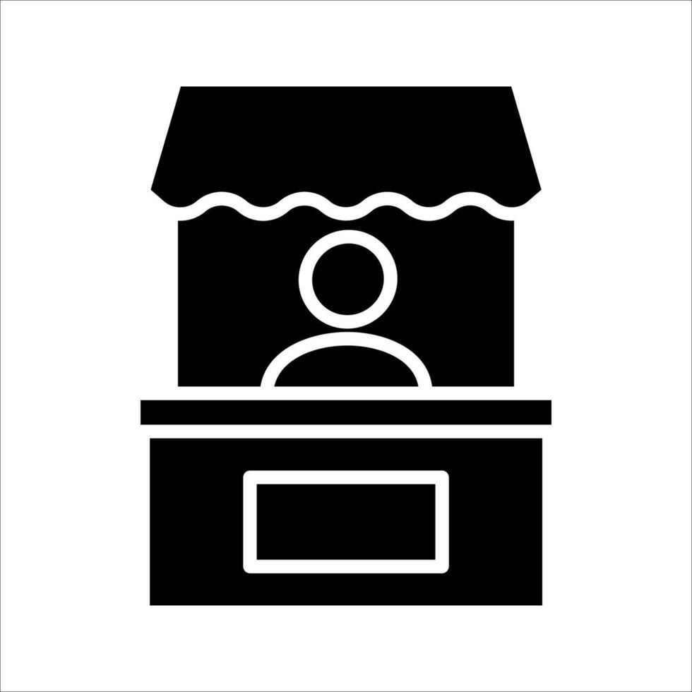 Booth shop Icon. Symbol isolated white background. illustration. color editable. vector