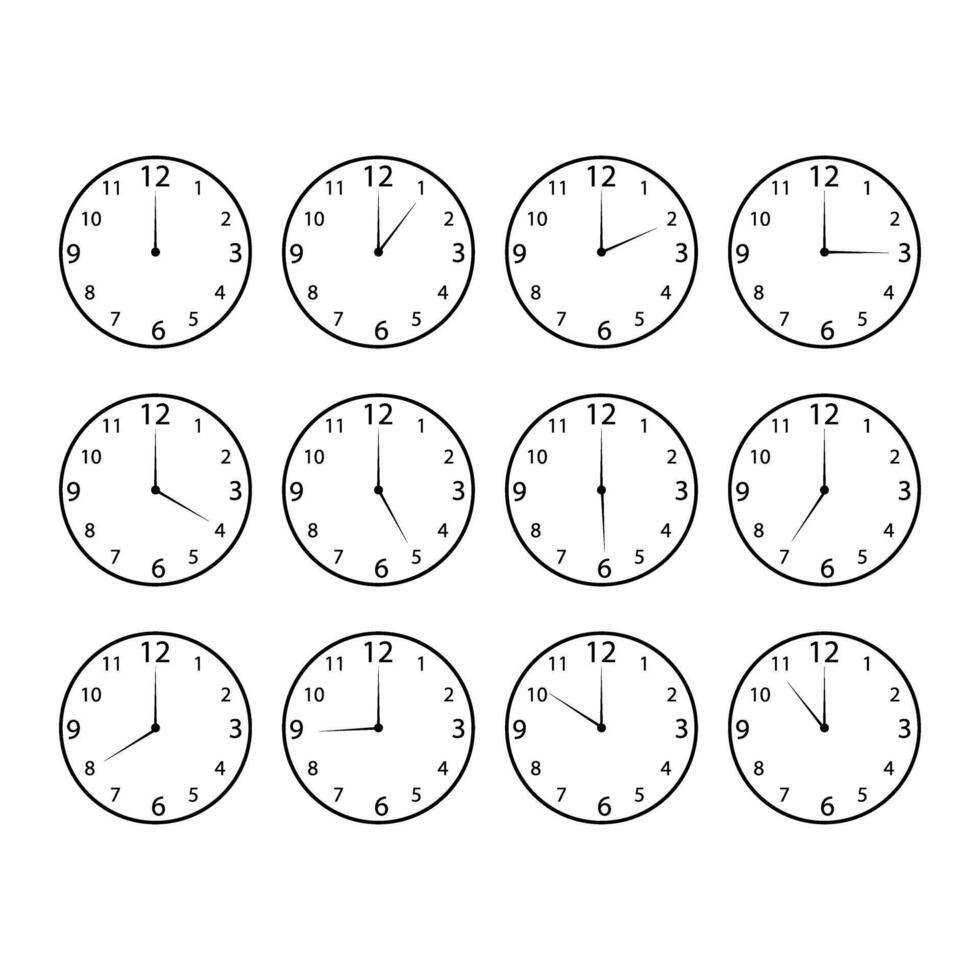 A set of clocks with different times vector