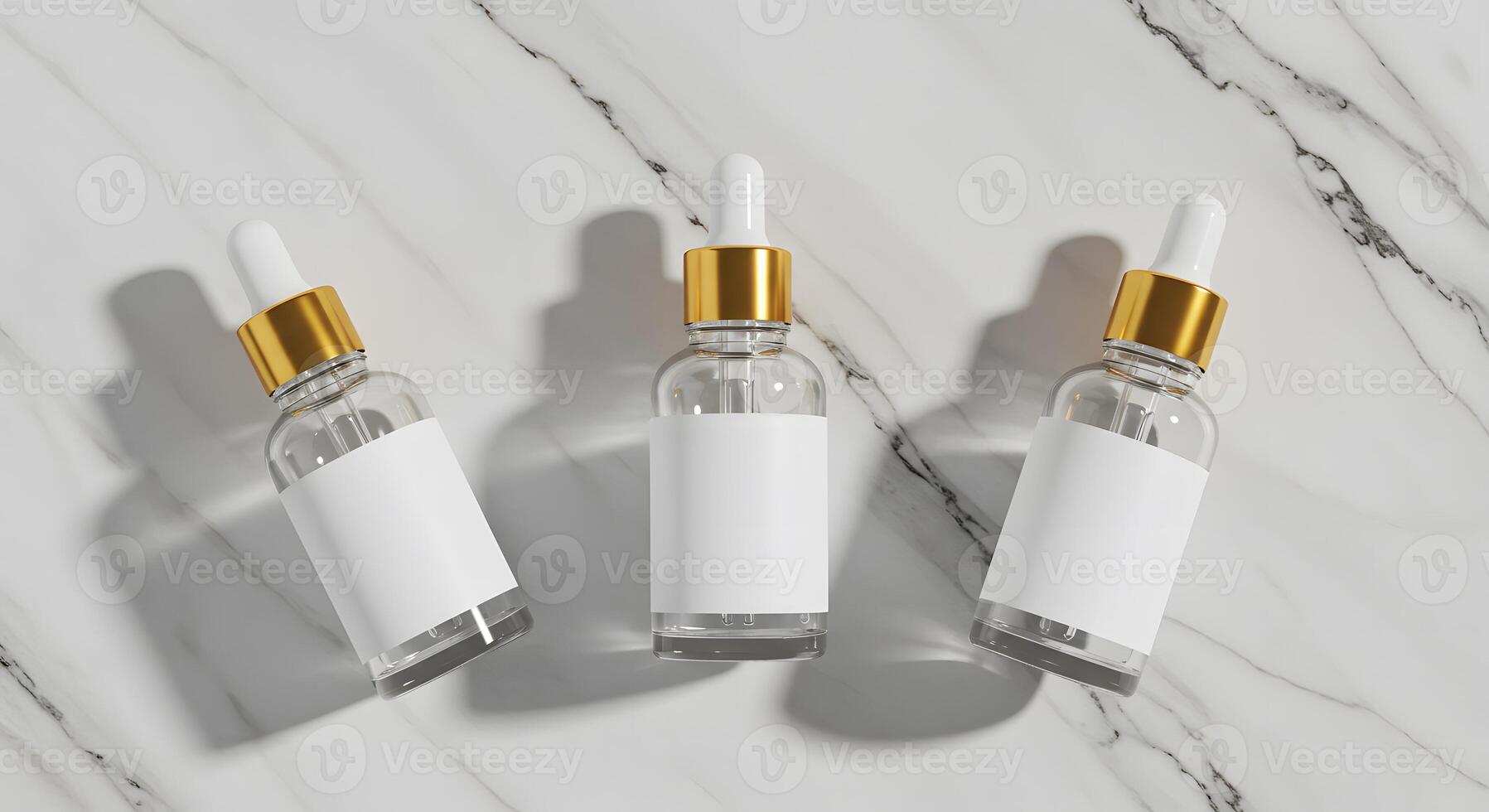 Top view dropper bottles mockup photo