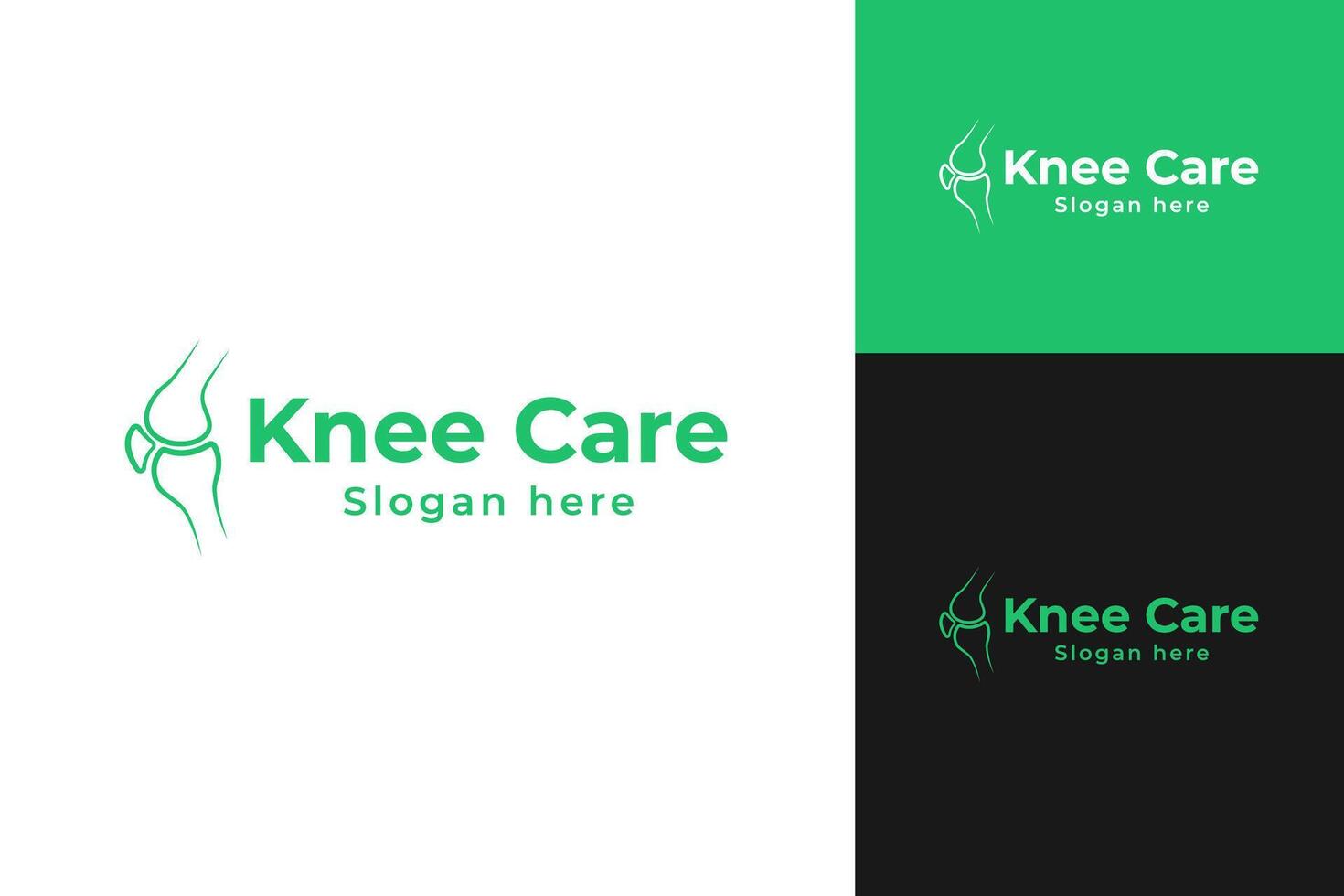 Green knee care logo design template illustration vector
