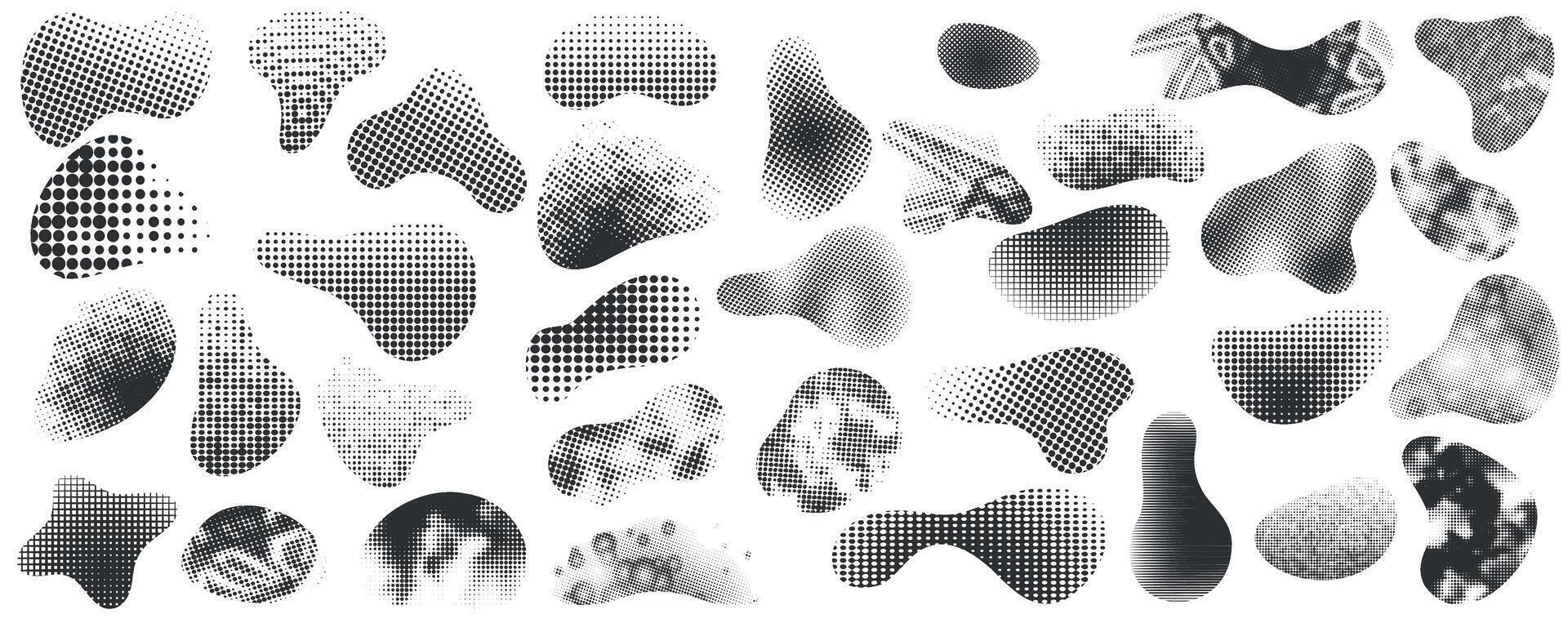 A collection of stains with newspaper vintage texture, gray tones vector