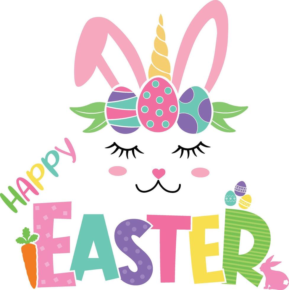 happy easter bunny clipart vector