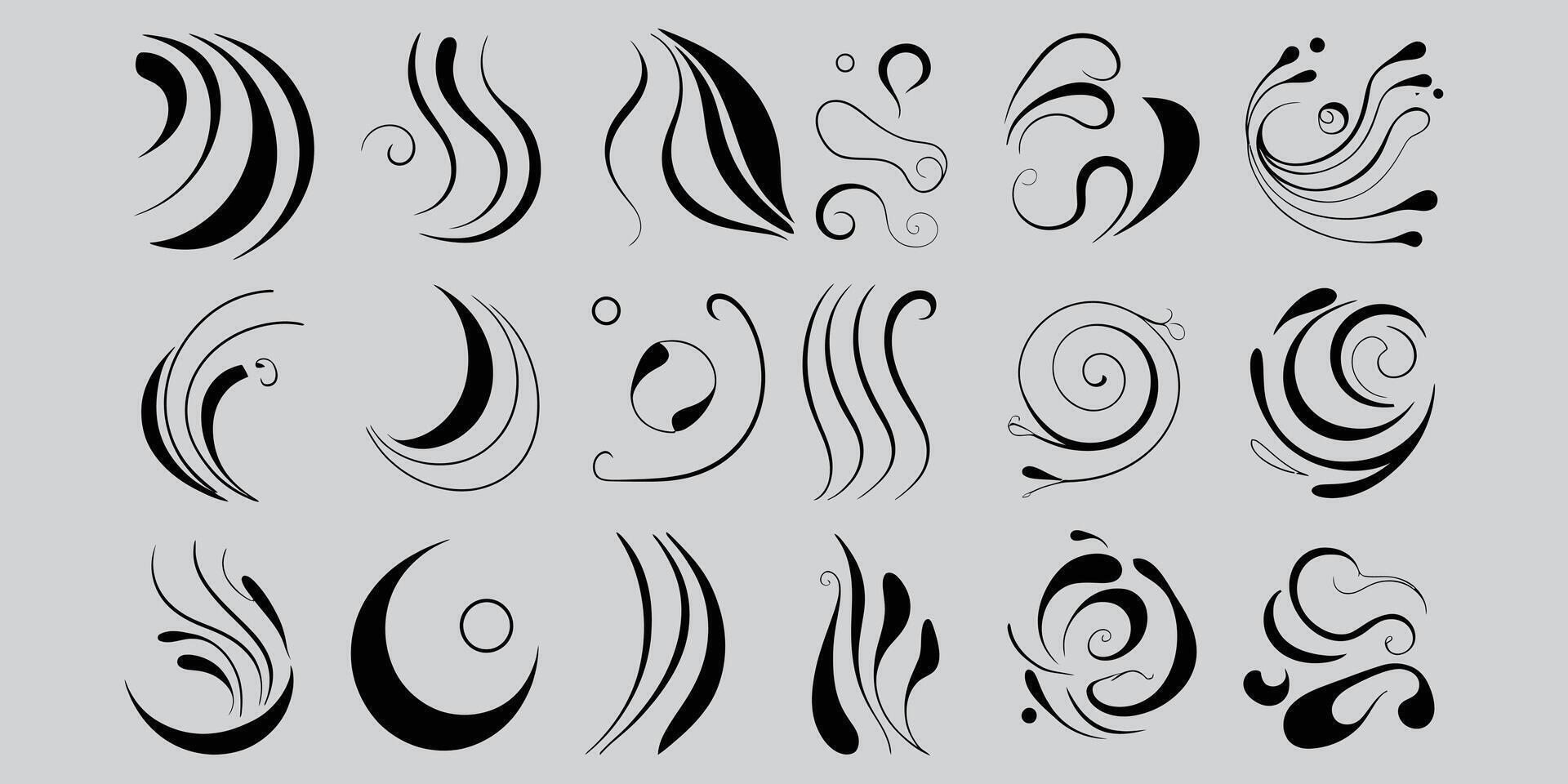 Abstract Curved Line Art A Symphony of Unique Designs vector