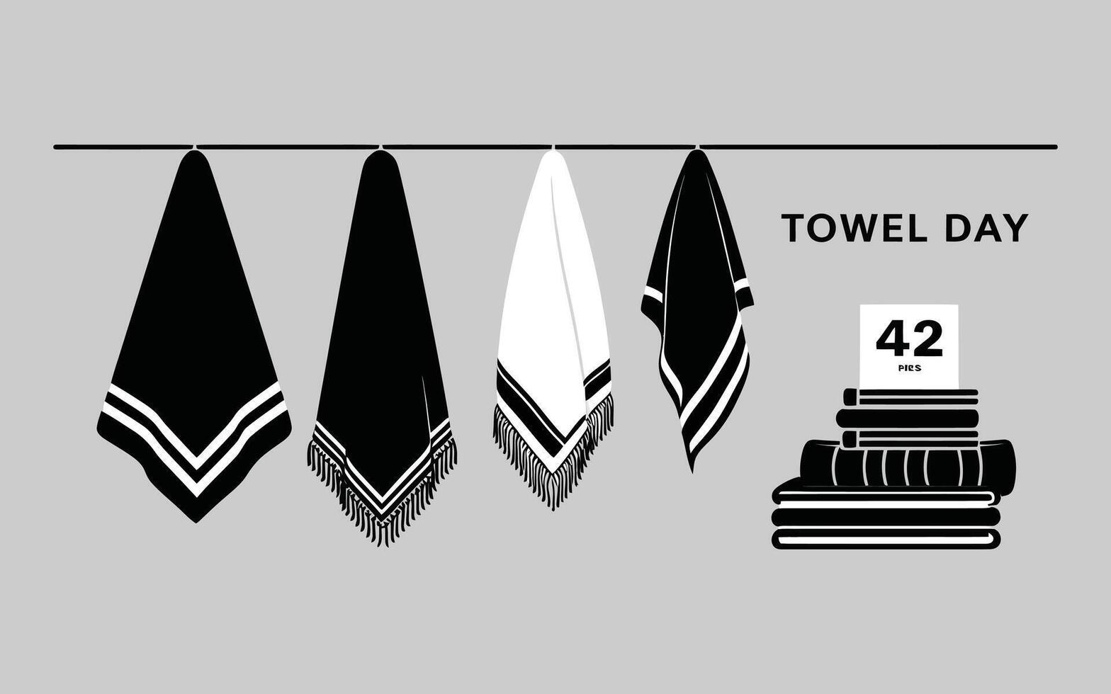 Towel Day Tribute Honoring Douglas Adams with the Iconic Number 42 vector