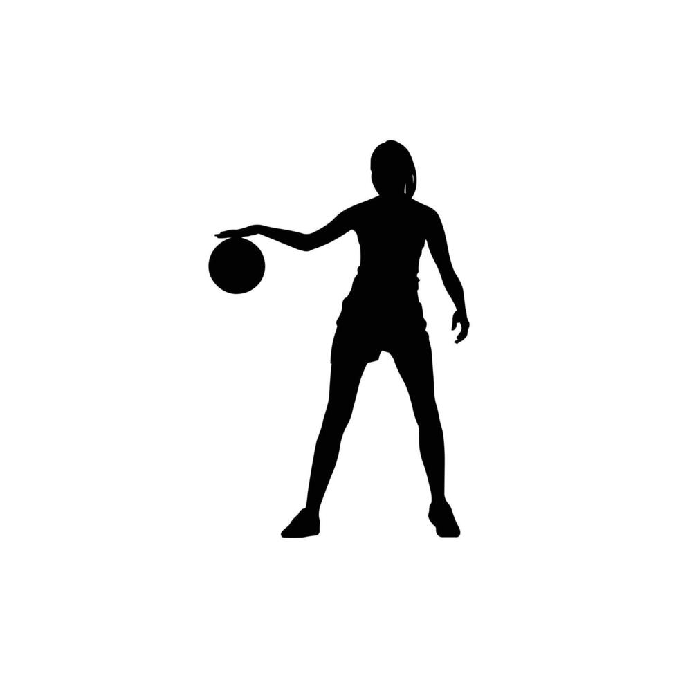 Basketball player moving sideways silhouette vector