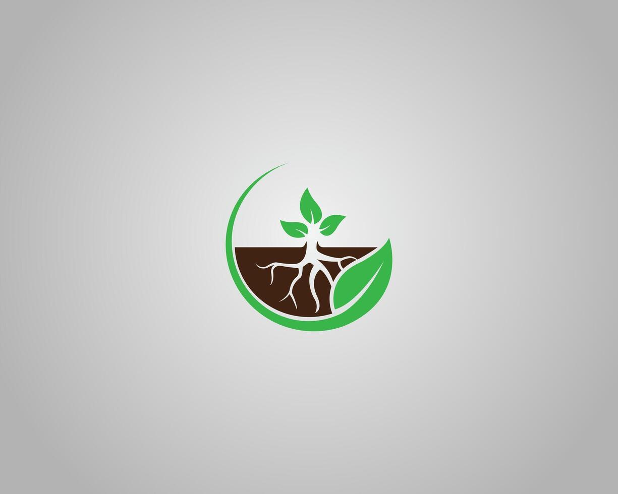 Green Sprout Growing Logo Design Icon Modern Template. vector