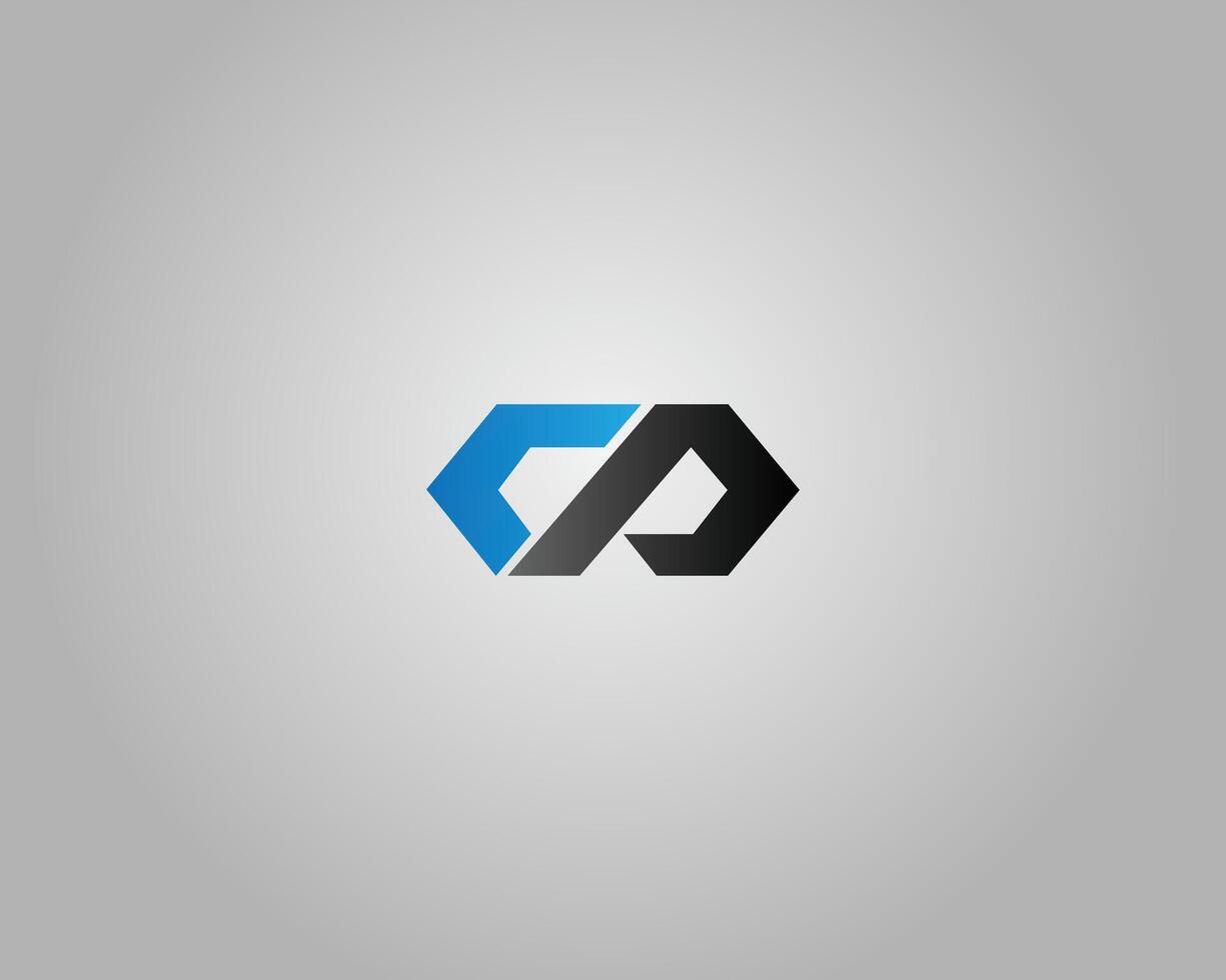 Abstract CP Letter Logo Design Minimalist Modern Template. vector