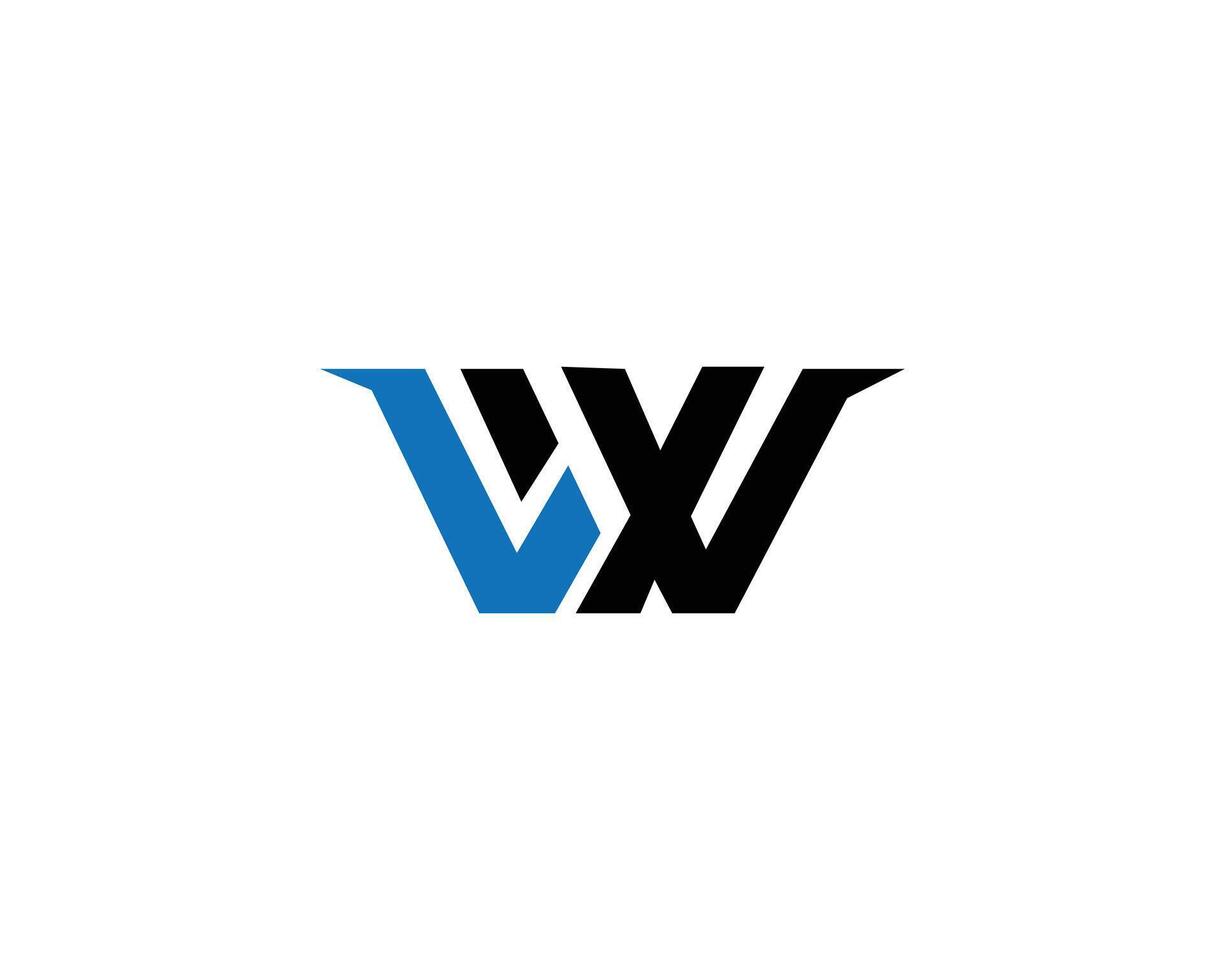 Modern Geometric LW or WL Letter Logo Design Concept Template. vector