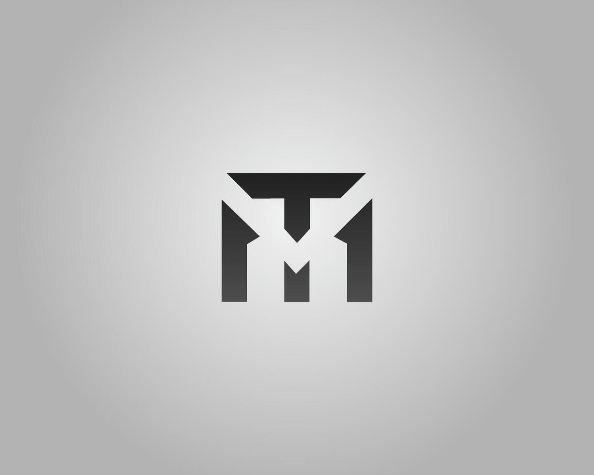 Abstract TM or MT Letter Logo Design Minimalist Template. vector