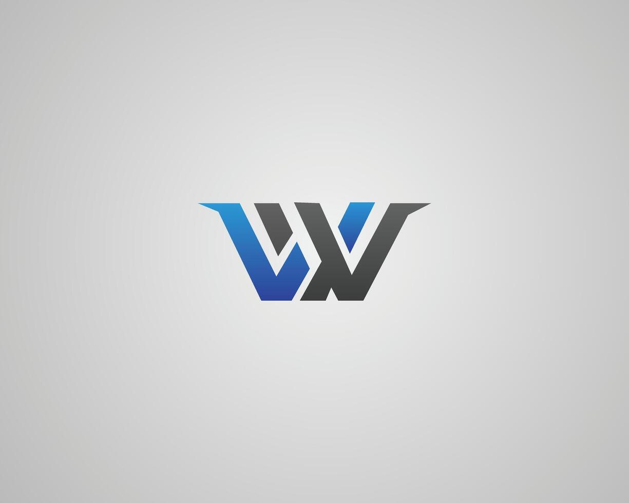 Geometric LW or WL Letter Logo Design Concept Template. vector