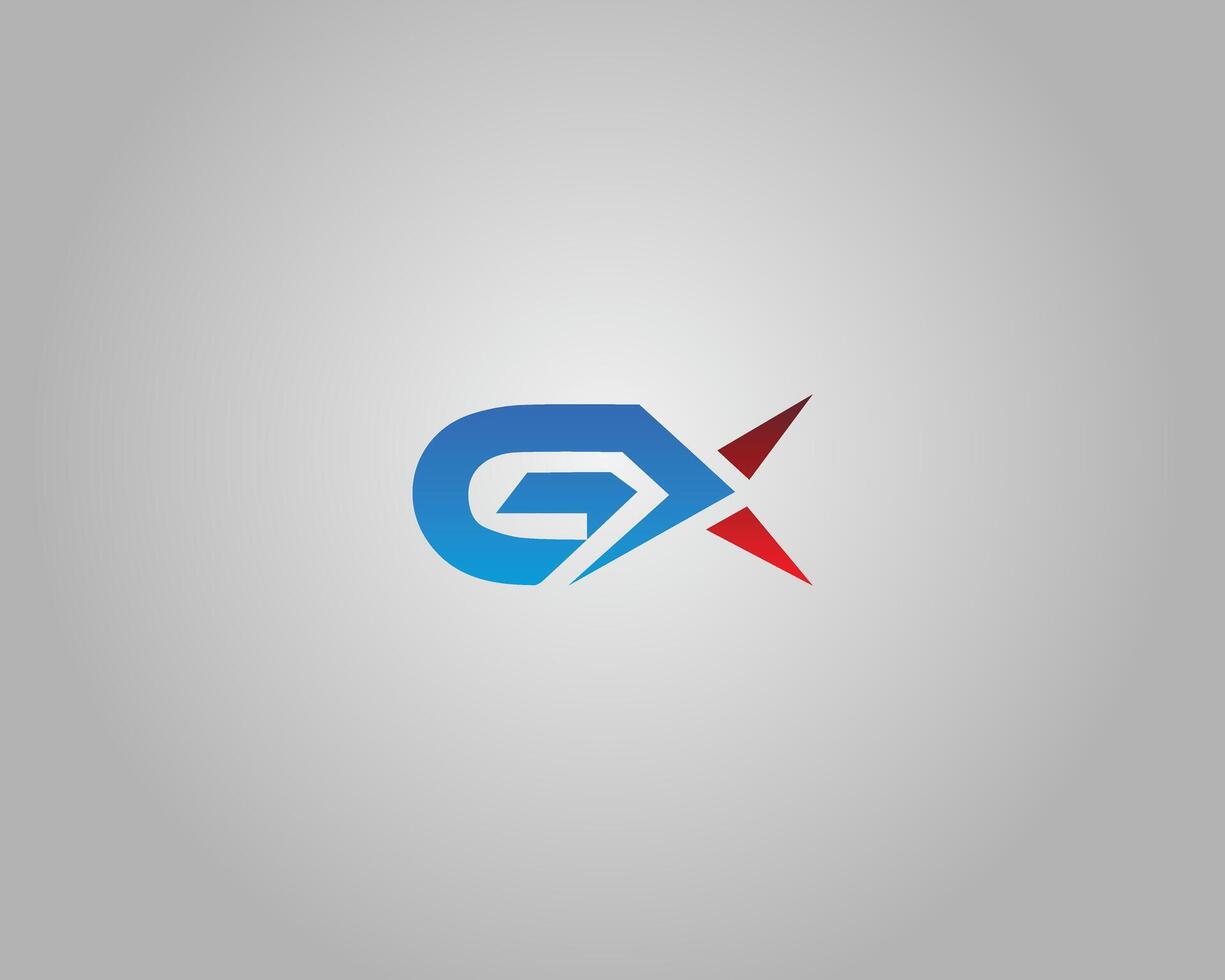 GX Letter Logo Design Concept Geometric Template. vector