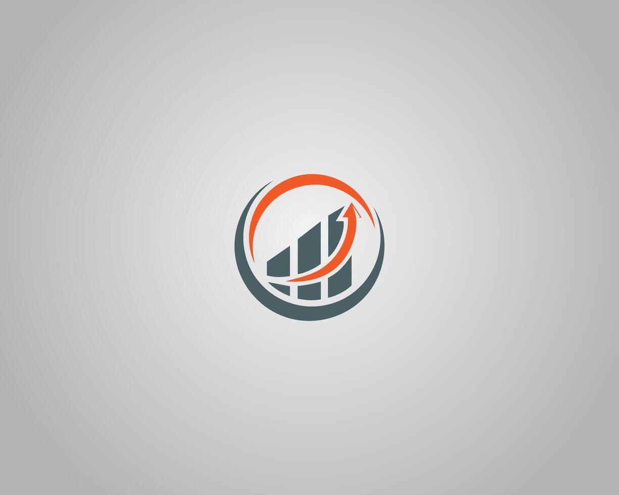 Financial growth chart with arrow logo design concept template. vector