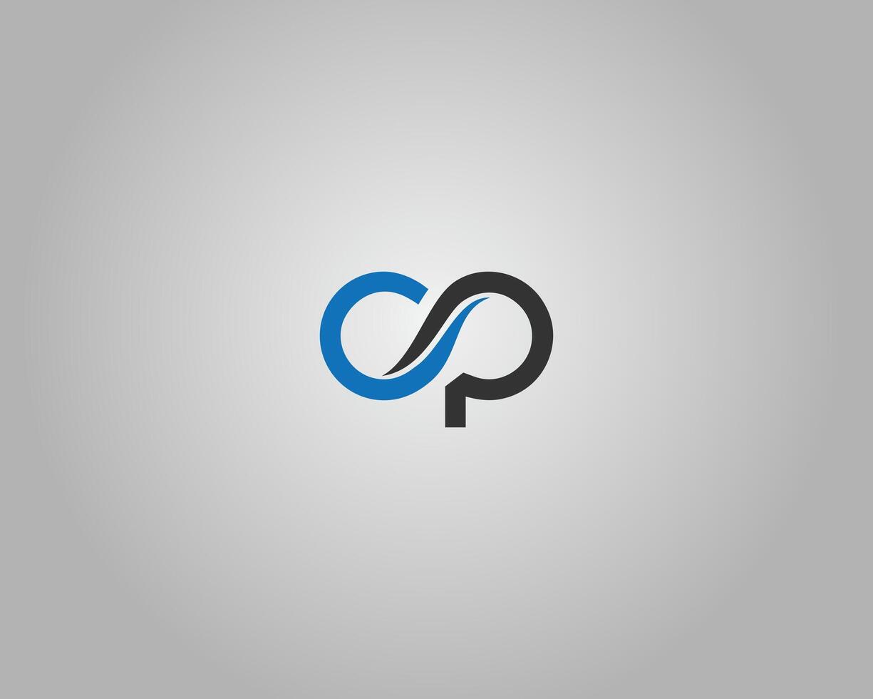 Abstract CP Letter Logo Design Minimalist Template. vector