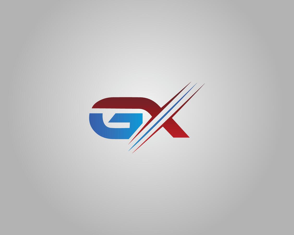 GX Letter Logo Design Concept Template. vector