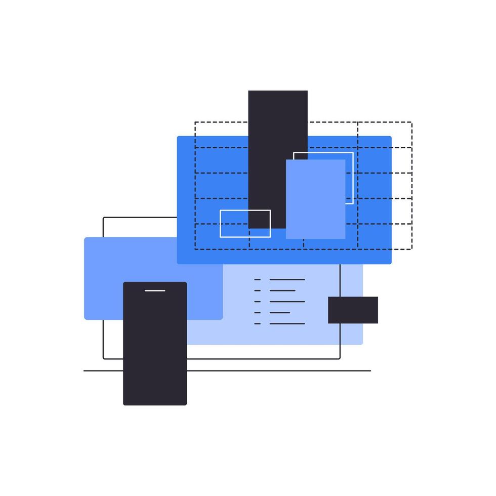 High techs. PC and gadgets. Bar chart on laptop vector