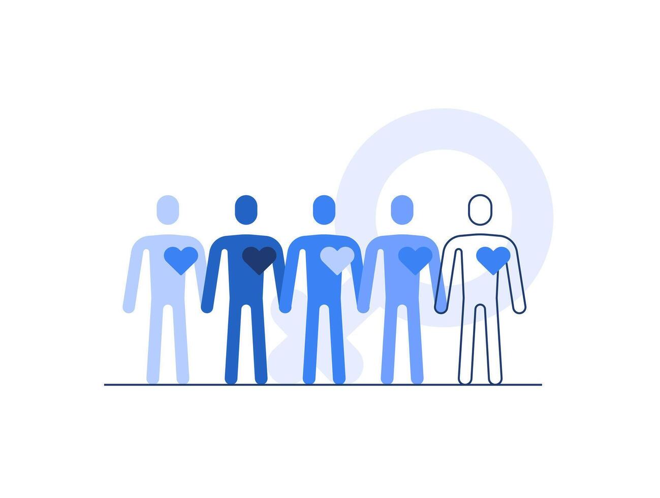 Support and sisterhood. Persons standing together and holding hands. Female movement vector