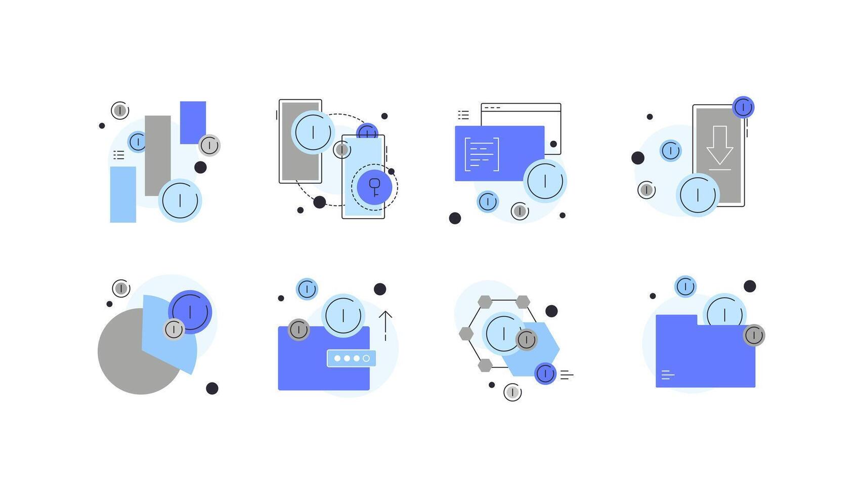 Fin tech and digital currency. Money transactions. Set of modern flat icons vector