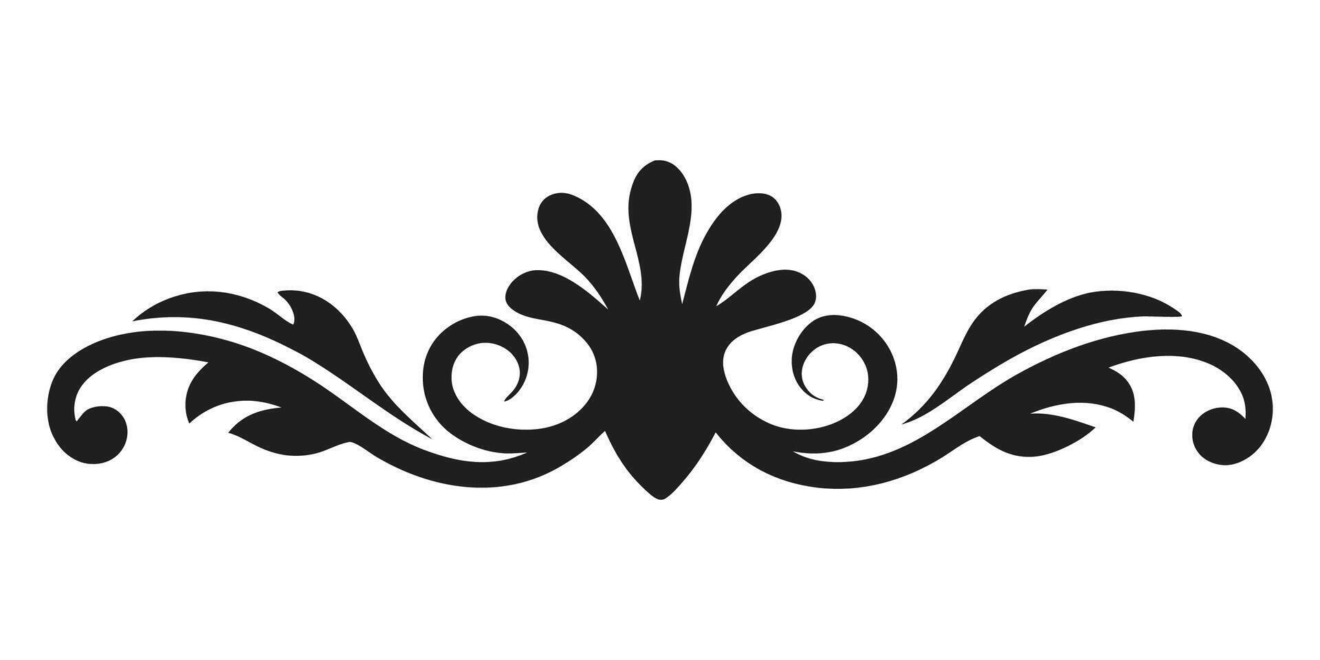 Elegant Floral Divider Vintage Calligraphic Ornament Design vector