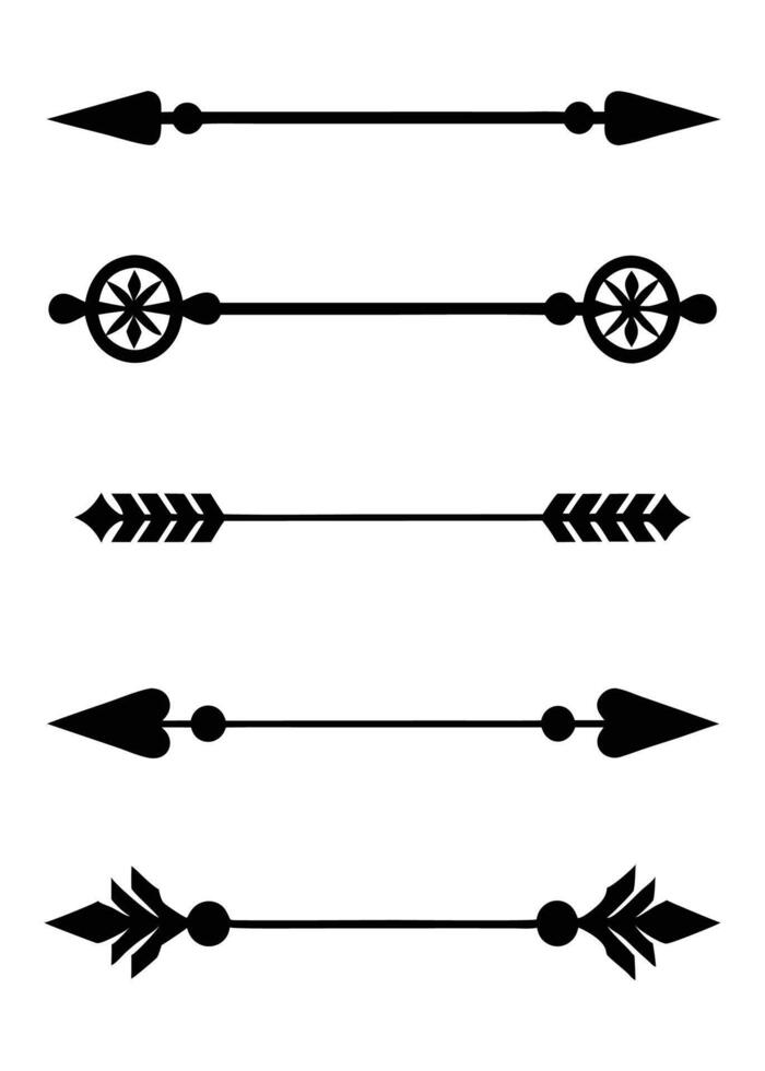 Minimal Decorative Arrow Set Boho, Tribal, and Vintage Style Collection vector