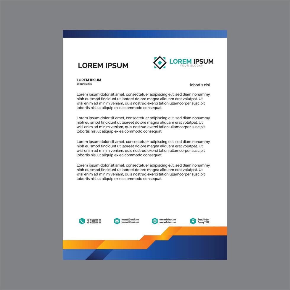 corporate modern letterhead design template. vector