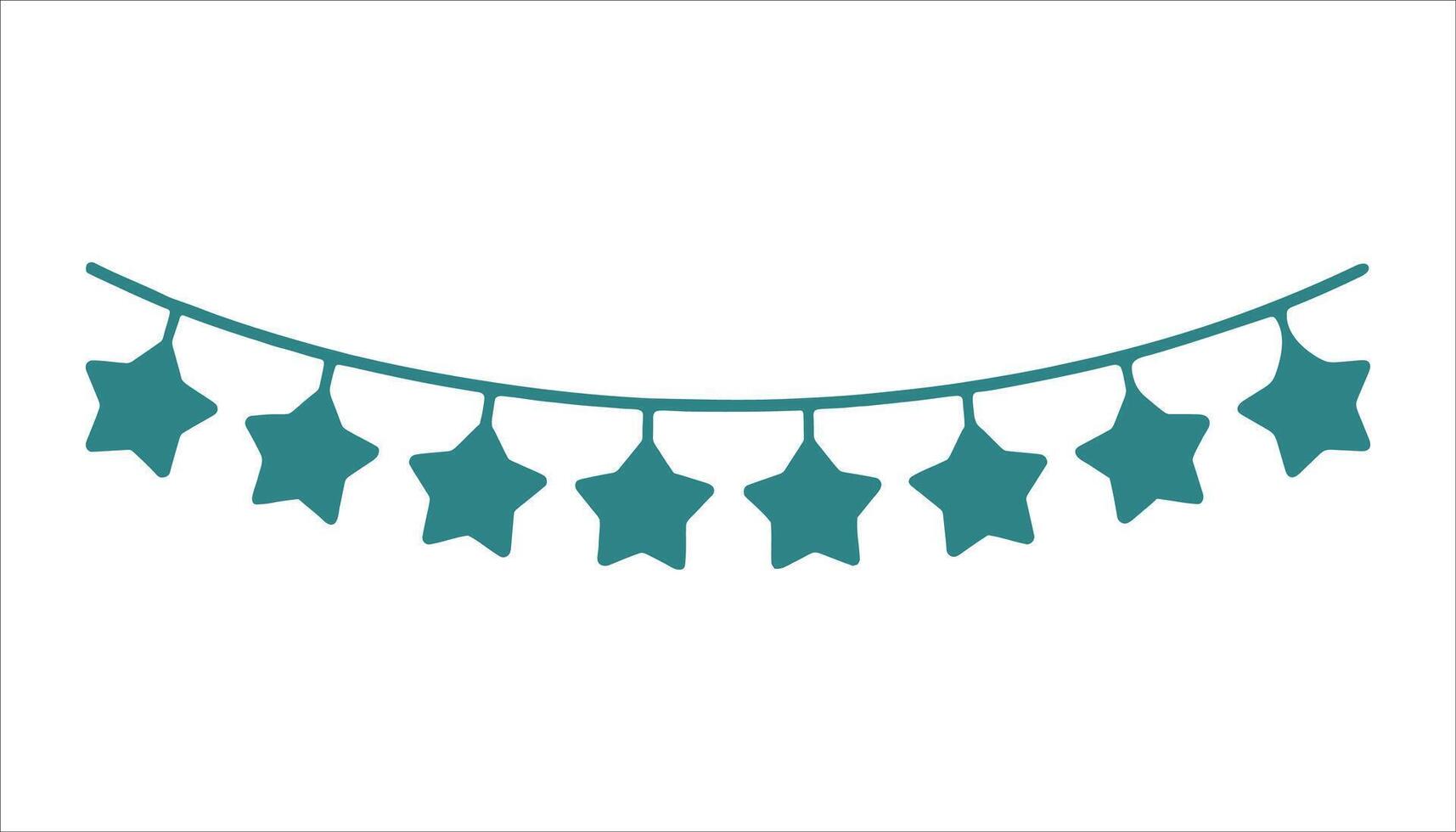 Star Garland Decoration Design for Festive Events vector