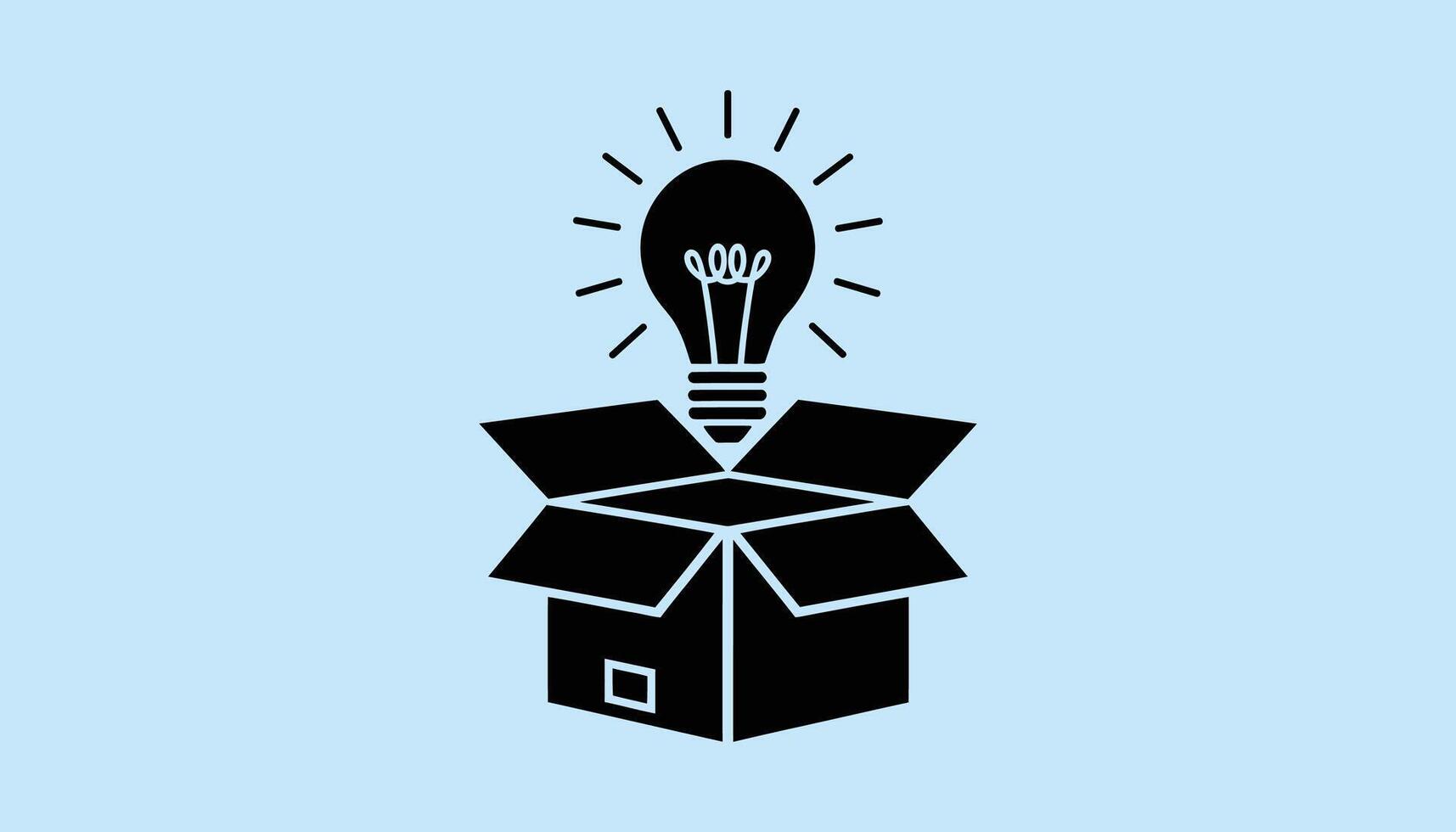 Creative Light Bulb Idea Coming Out of Open Box vector
