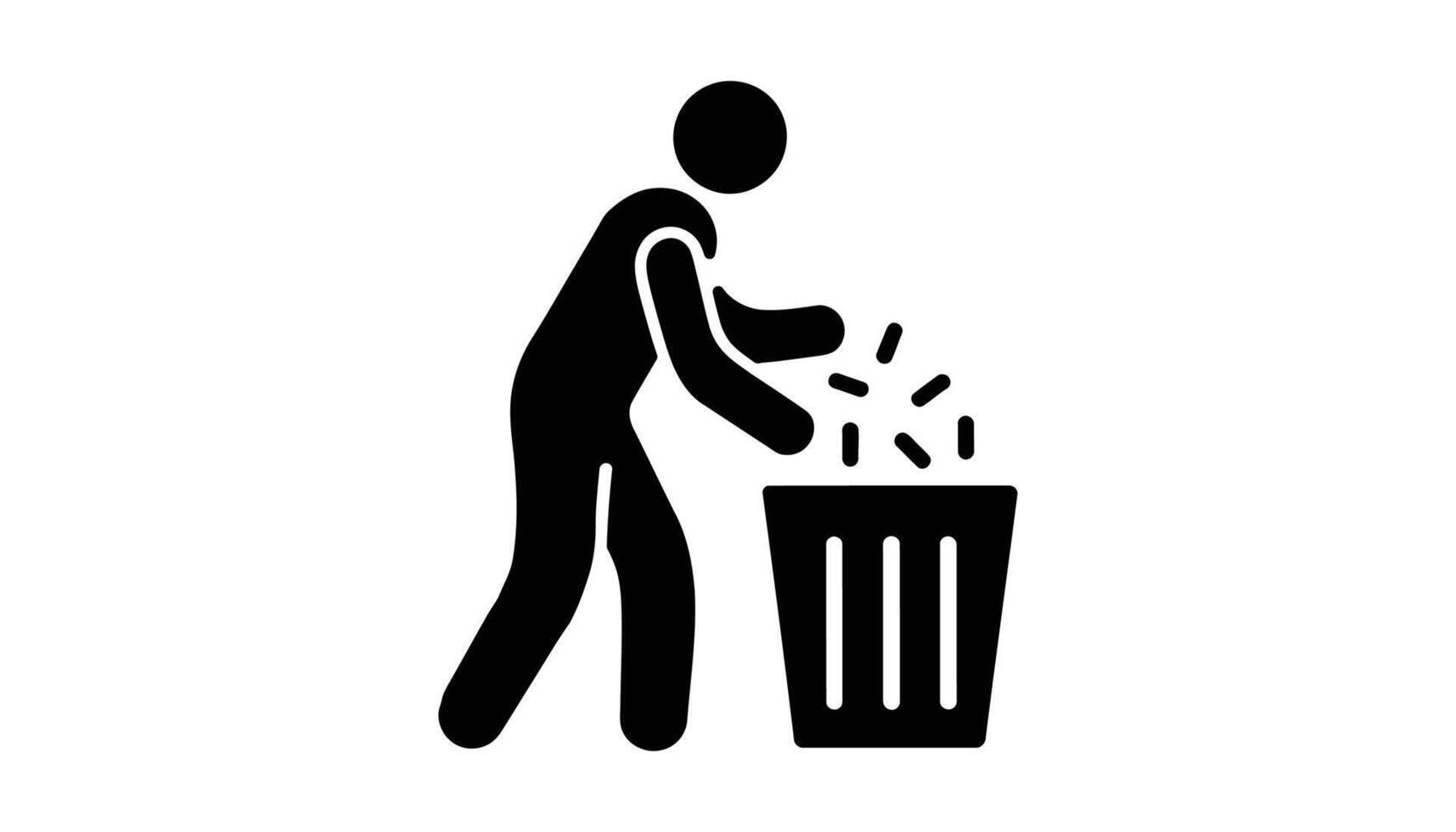 Person Throwing Trash into a Bin Illustration vector