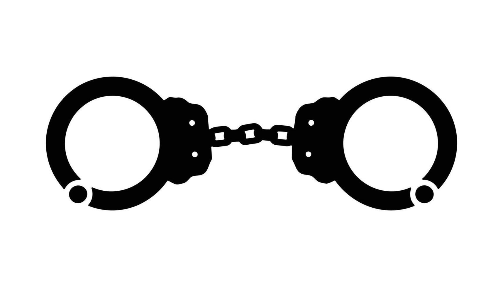 Handcuffs icon illustration, security symbol for crime or law enforcement design vector