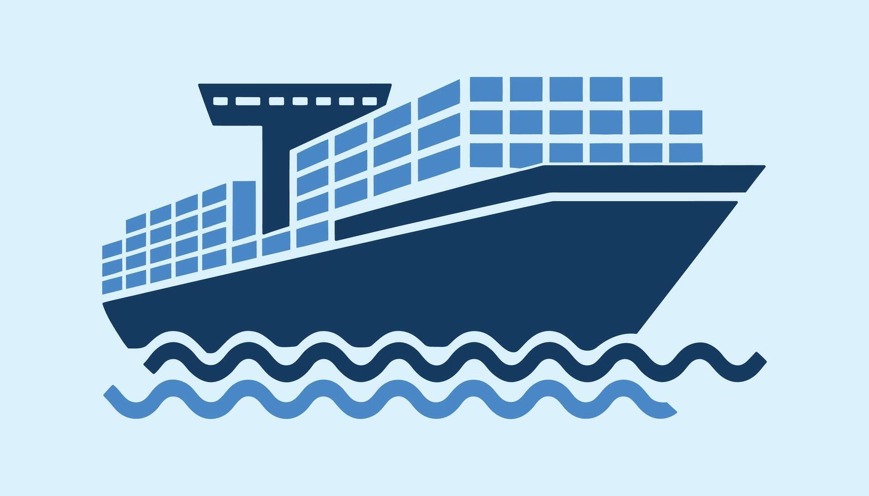 Cargo ship with shipping containers on ocean vector