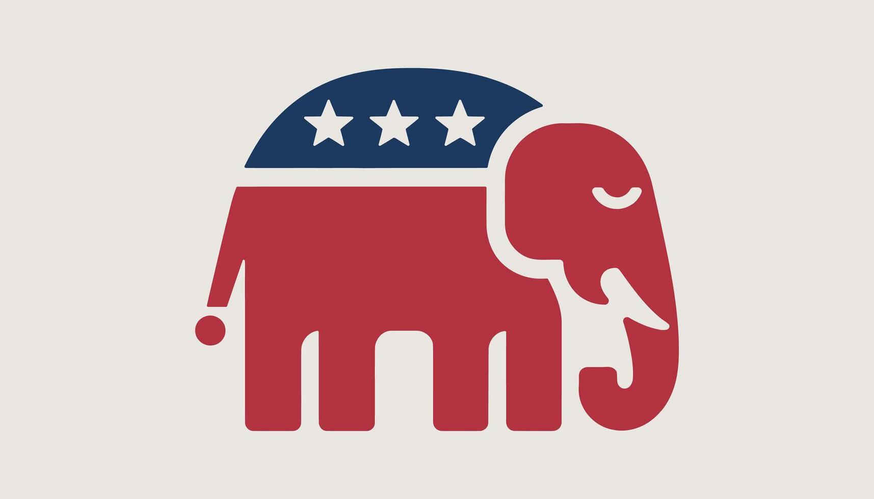 Republican Party Elephant Icon with American Flag Design vector