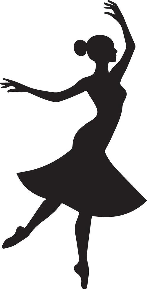 Dynamic dancing Waman silhouette image vector