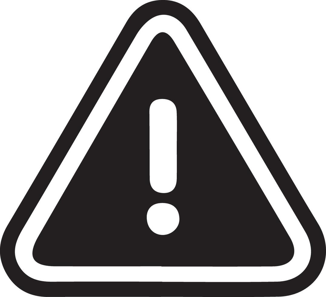 Caution Sign Warning Symbol Icon Set in Silhouette Style vector
