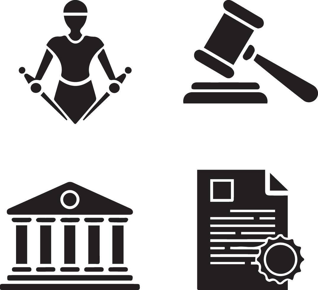 Legal and law concepts icons vector