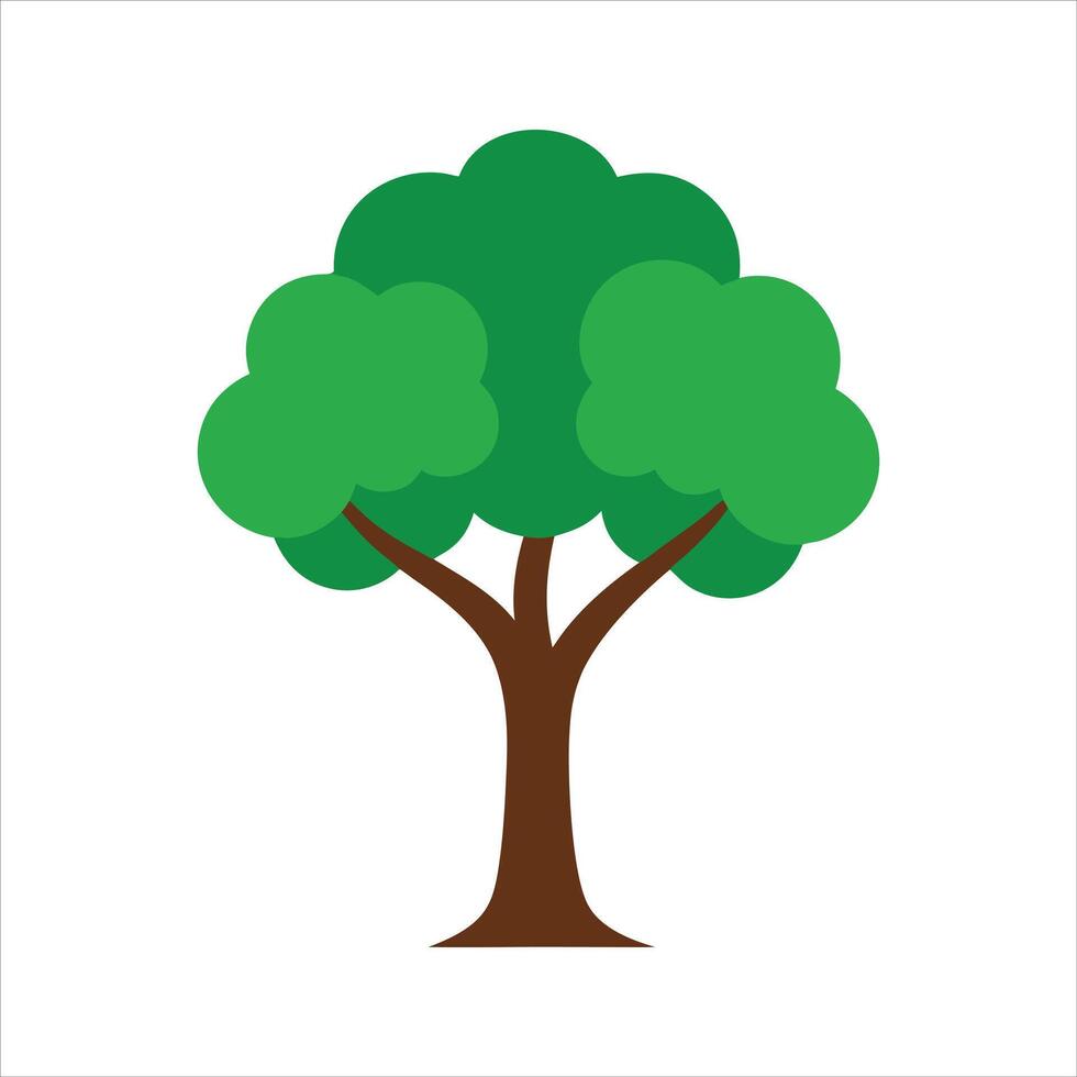 A tree icon with green leaves vector