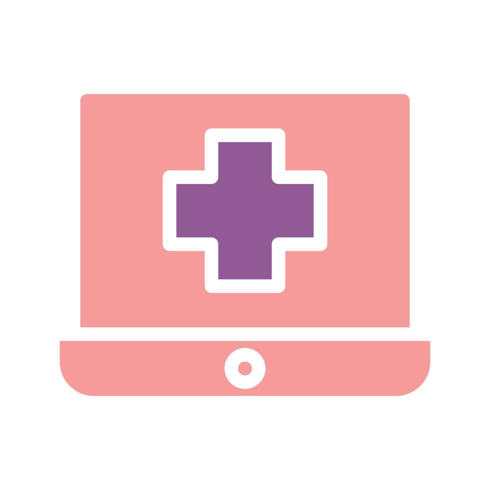 A laptop with a cross on it vector