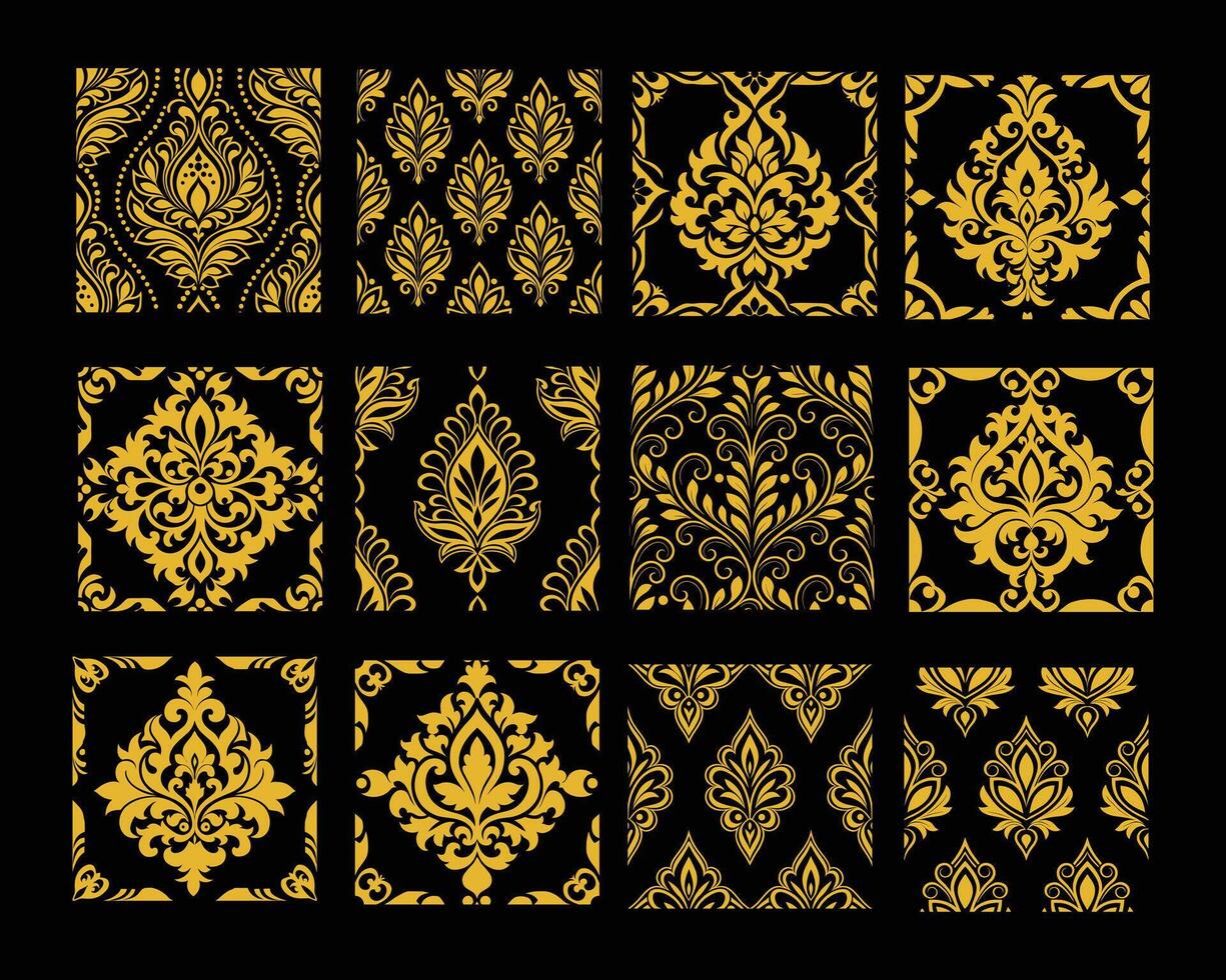 Elegant Luxury Damask Pattern Design vector