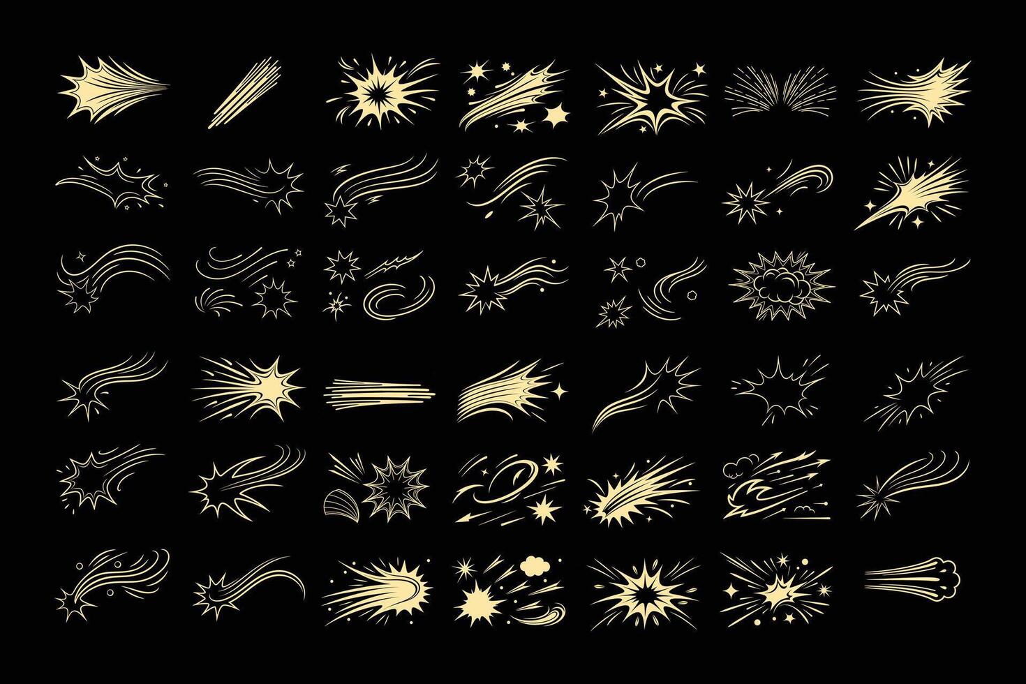 Anime Motion Line Elements . vector