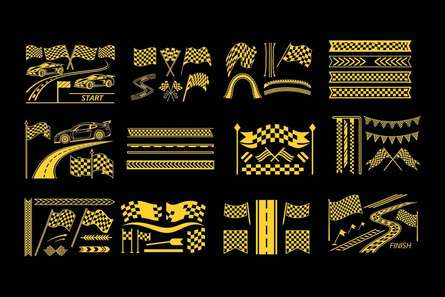 Racing Stripe Set . vector