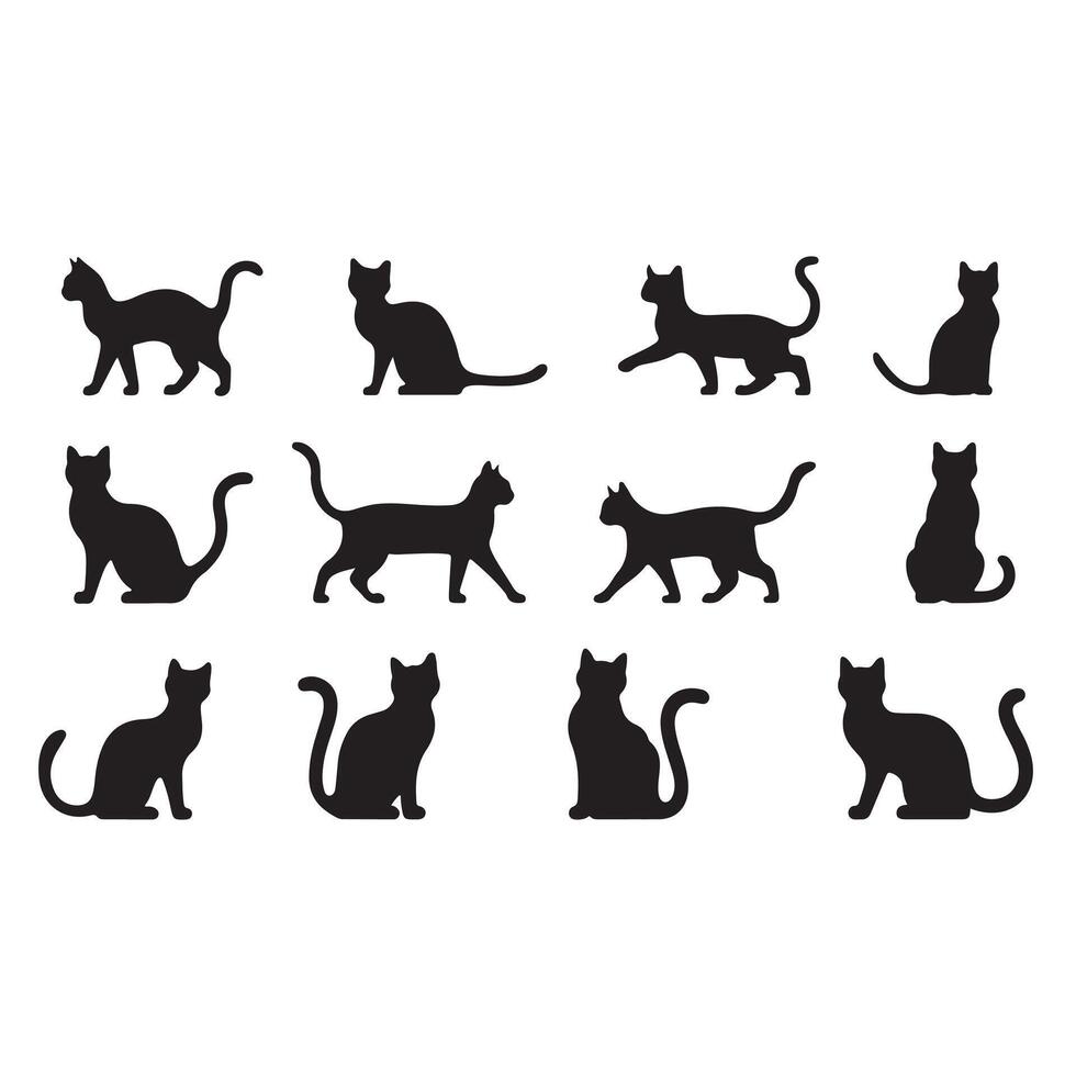 Rabbit, dog, and cat silhouettes vector