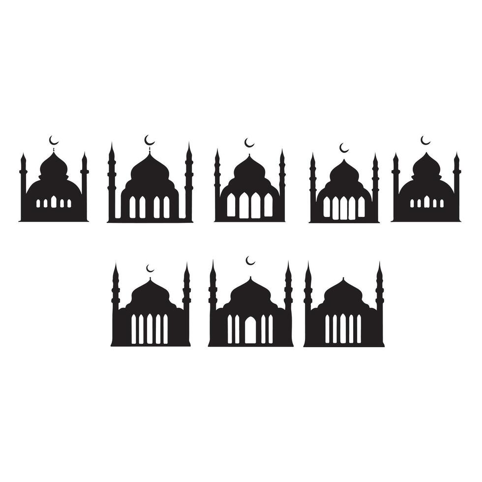 Mosque Silhouettes A Collection of Islamic Architecture vector