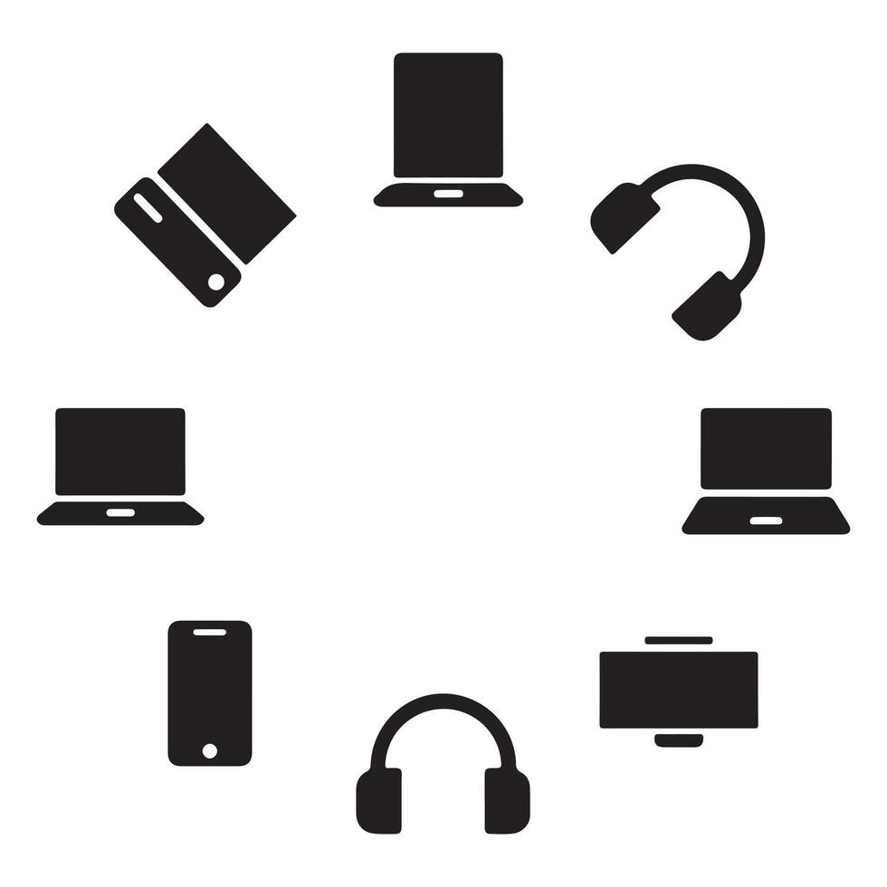 Collection of Technology Devices and Gadgets vector